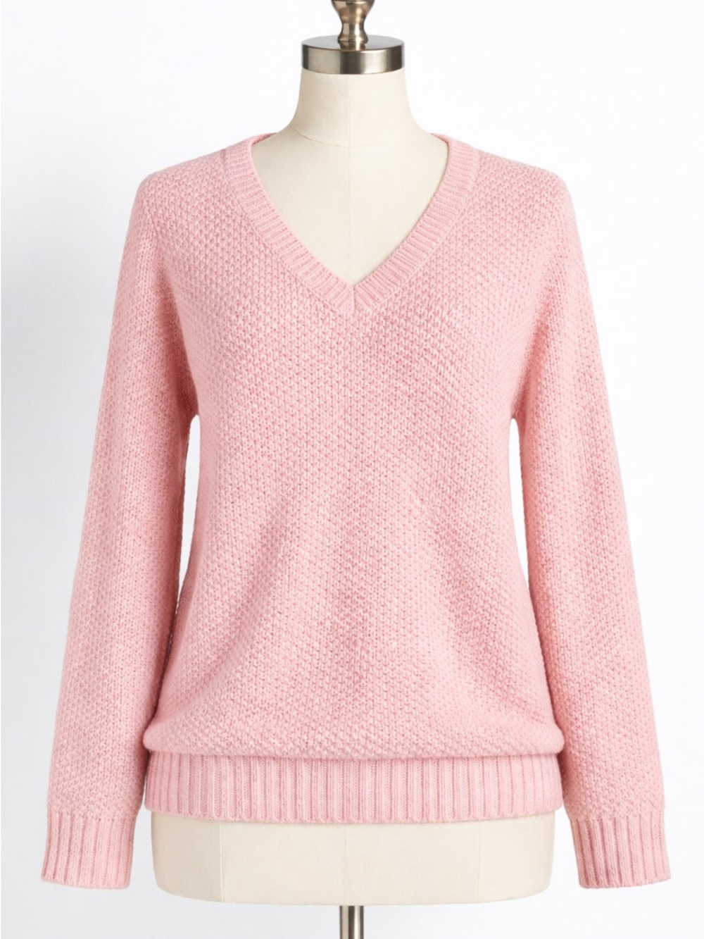 PINK Victoria's Secret Light Pink V-Neck Knit Pullover